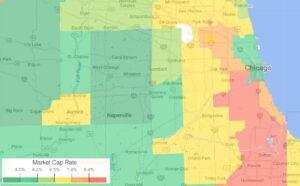 Chicago multifamily cap rate map showing submarket variation in asset class and investment risk