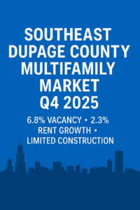 Southeast DuPage County multifamily market Q4 2025 skyline and apartments