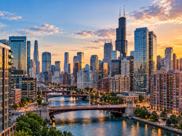 Chicago multifamily financing 2026 with Chicago skyline and apartment buildings