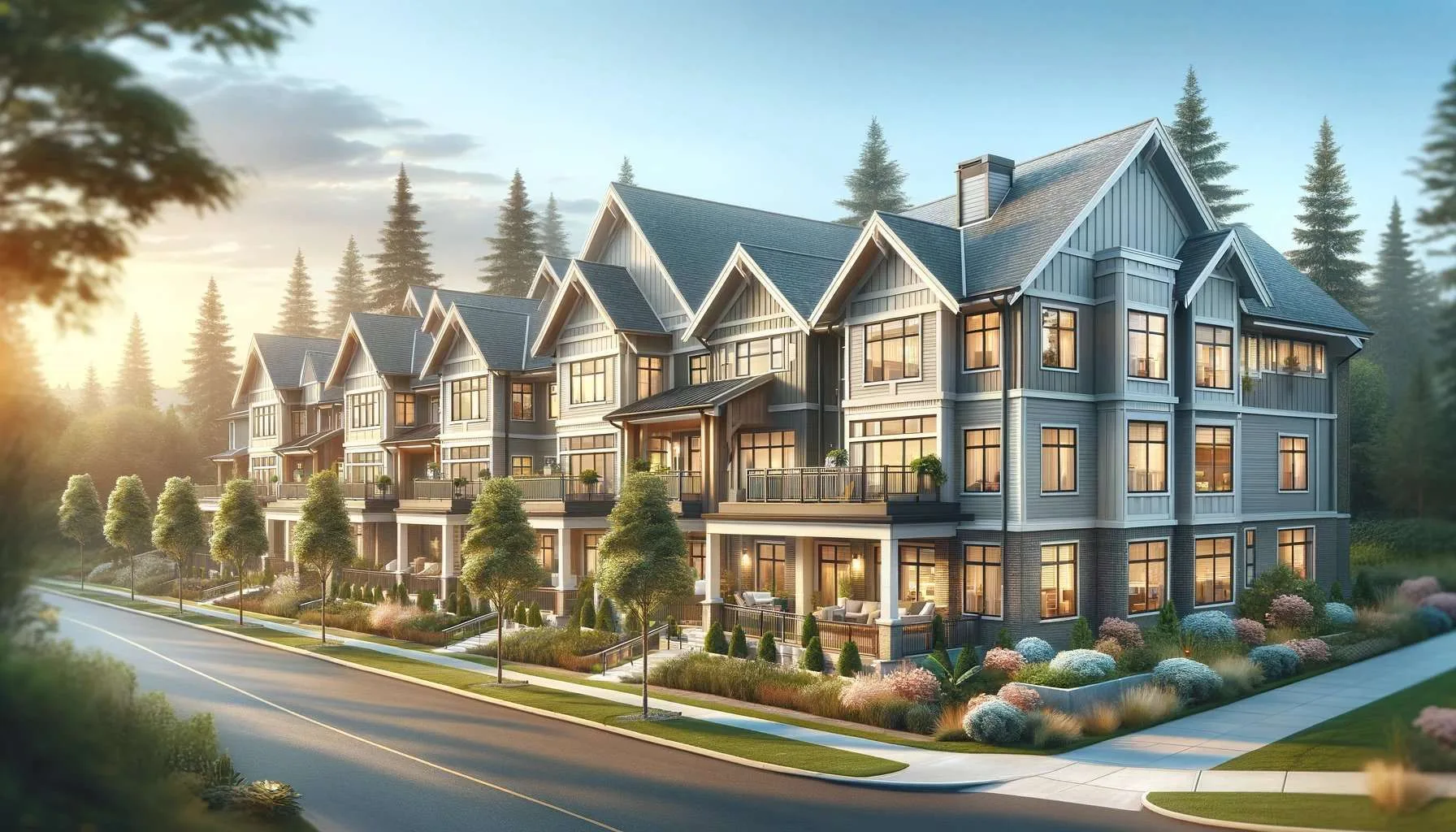 Modern suburban multifamily property in Chicago, showcasing investment potential and serene living environment.