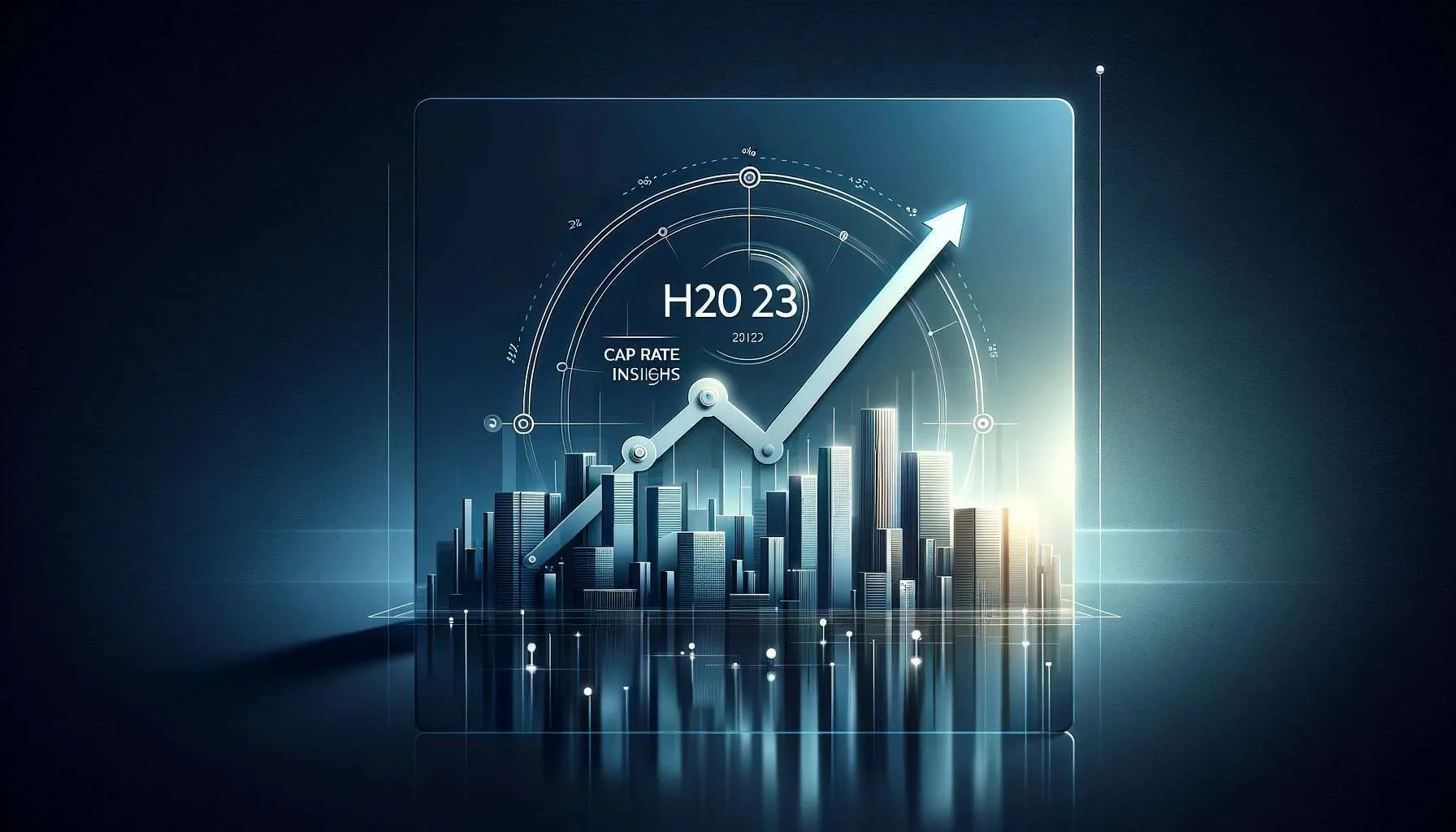 Graph depicting H2 2023 cap rate growth from 6.4% to 7% across U.S. real estate markets